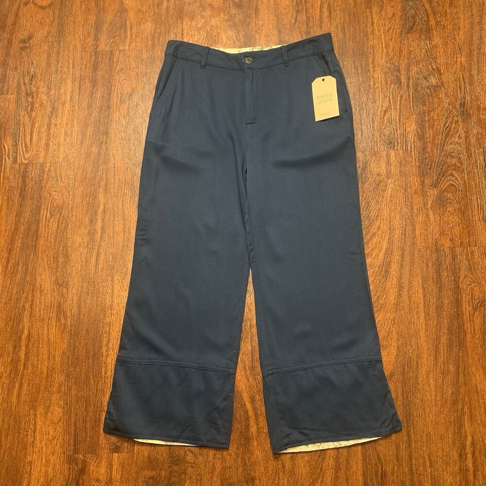 Frye & Co. Cropped Wide Leg Pants Iconic Blue Indigo Women’s Sz M New!
